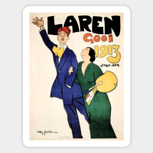 LAREN GOOI Netherlands 1913 Travel Advertisement by Willy Sluiter Vintage Art Sticker